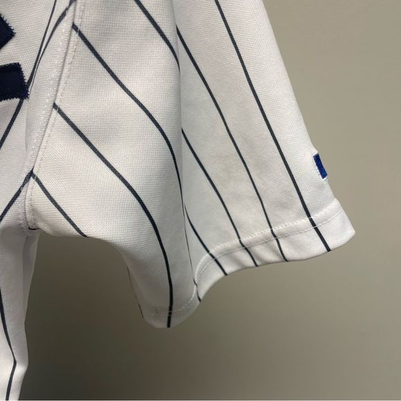 Russell Athletic New York Yankees Pinstripe Button Down Jersey Size 10/12 - Picture 6 of 7